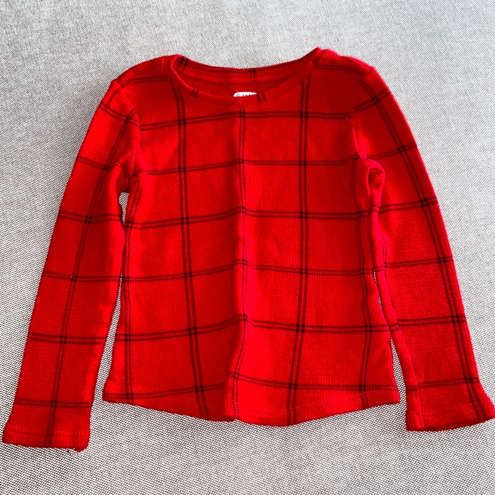 Old Navy Red Black Check Plaid Waffle Shirt 2T